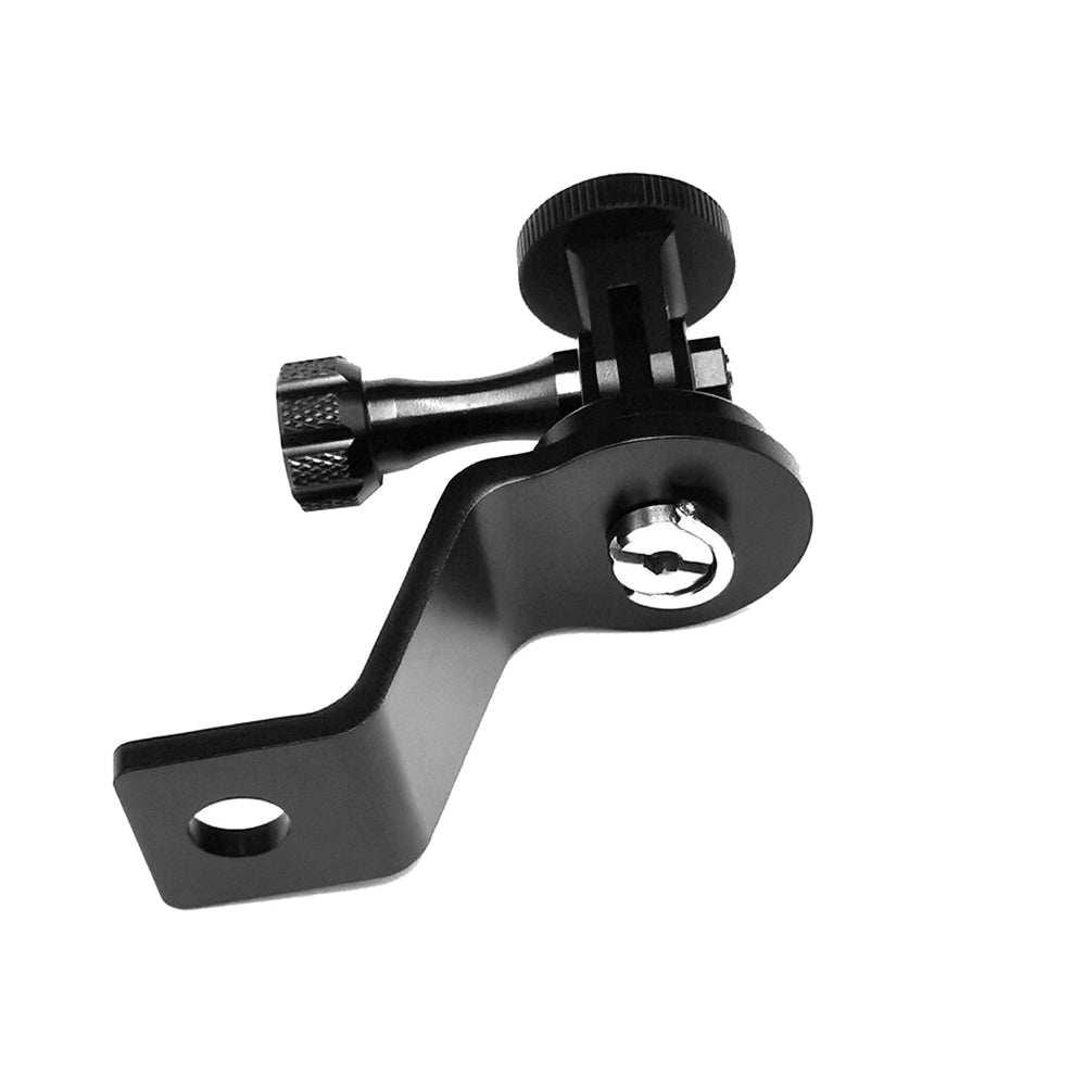 Uniqkart CNC Aluminum Alloy Motorcycle Rearview Mirror Mount Bracket Action Camera Holder Stent - Black
