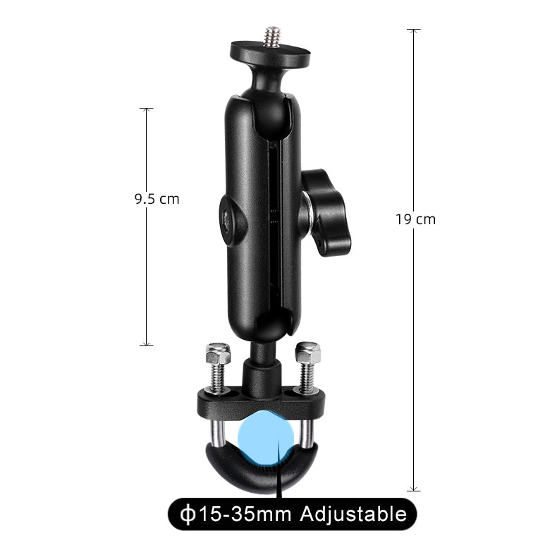 AT1234 9.5cm Motorcycle Bicycle Handlebar Mount Camera Holder Bike Cycling Action Camera Bracket with Screw and Adapter