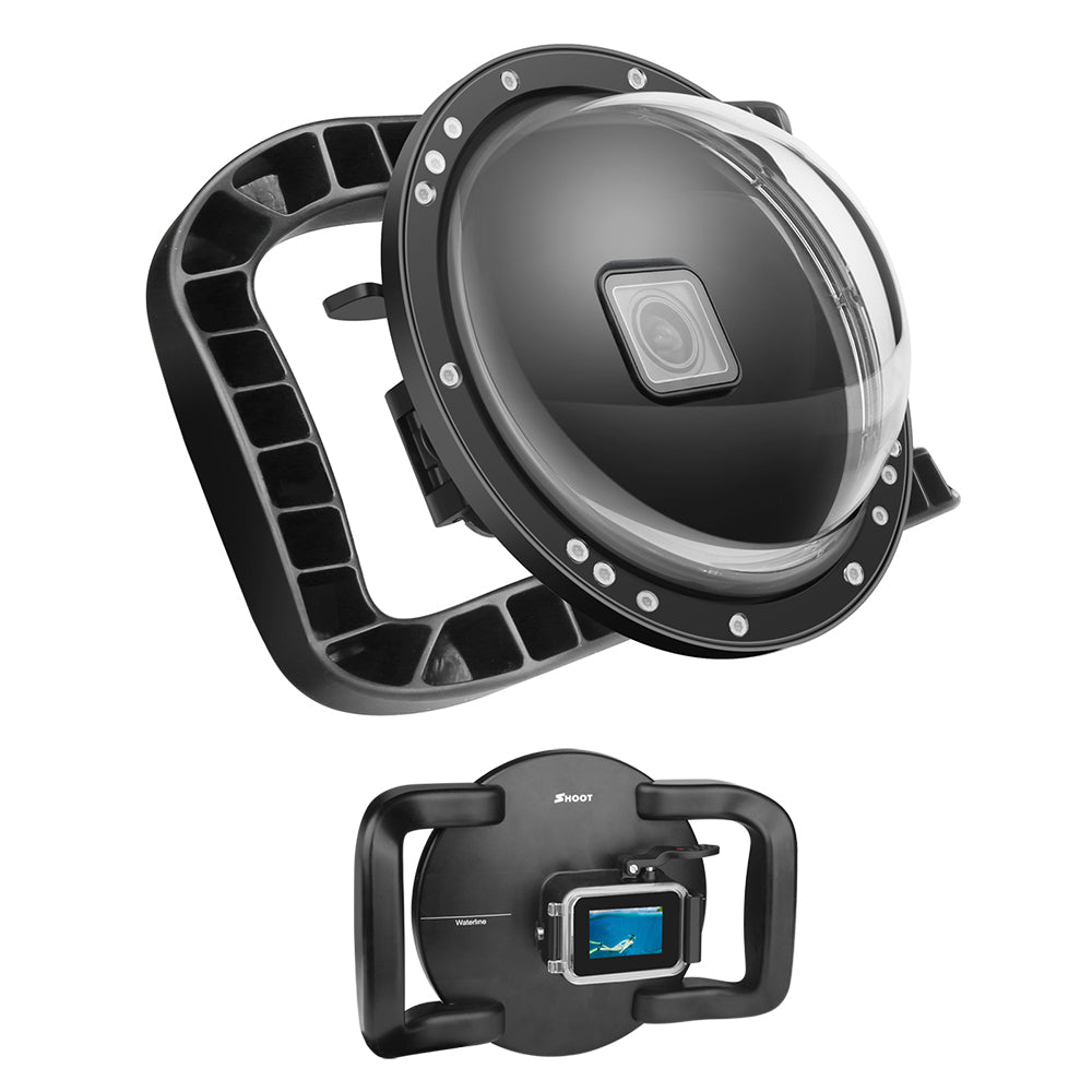 Shoot XTGP548 Underwater Dome Port Dual Handle Waterproof Housing Diving Protective Case for GoPro Hero 8