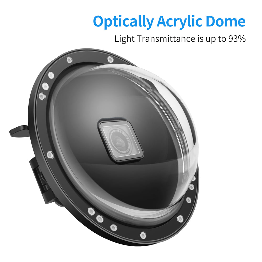 Shoot XTGP548 Underwater Dome Port Dual Handle Waterproof Housing Diving Protective Case for GoPro Hero 8