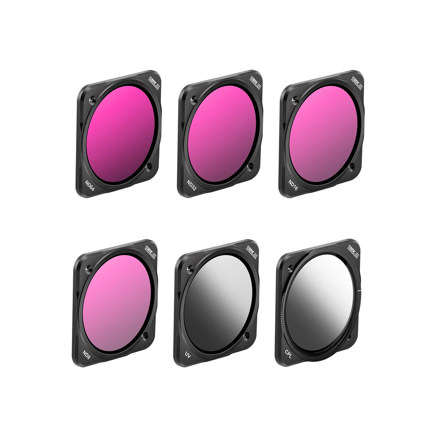 Uniqkart 1110288 6Pcs/Set CPL UV ND8/16/32/64 Lens Filters Kit HD Optical Glass Camera Lens Filters for DJI Action 2