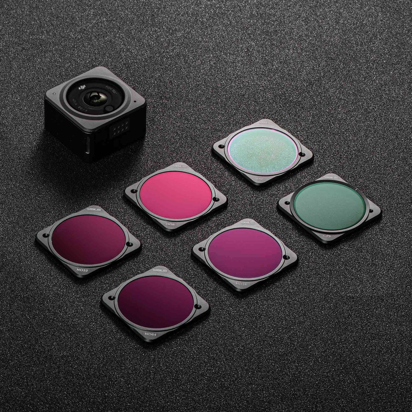 Uniqkart 1110288 6Pcs/Set CPL UV ND8/16/32/64 Lens Filters Kit HD Optical Glass Camera Lens Filters for DJI Action 2