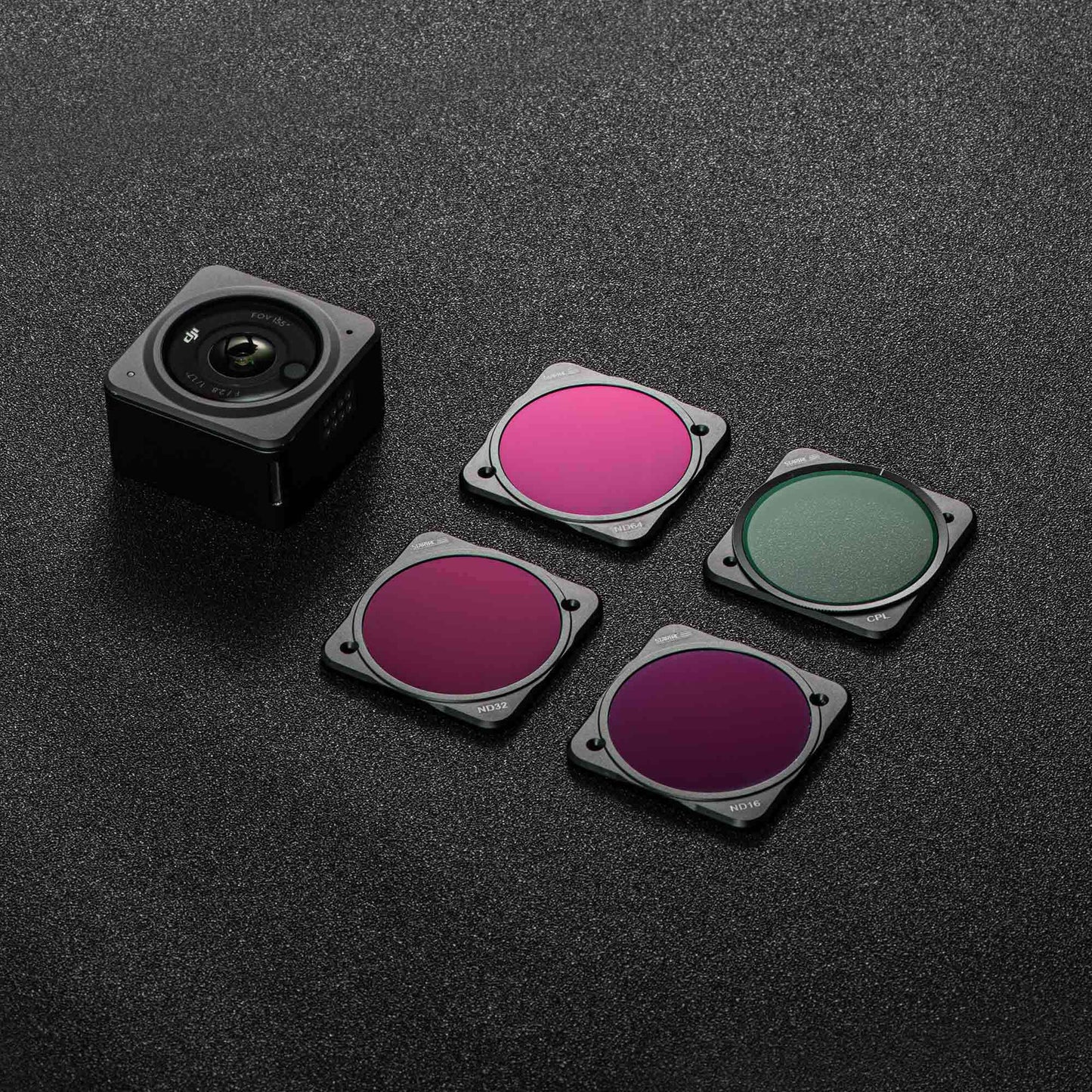 Uniqkart 1110289 4Pcs/Set HD Optical Glass CPL ND16/32/64 Camera Lens Filters Kit for DJI Action 2
