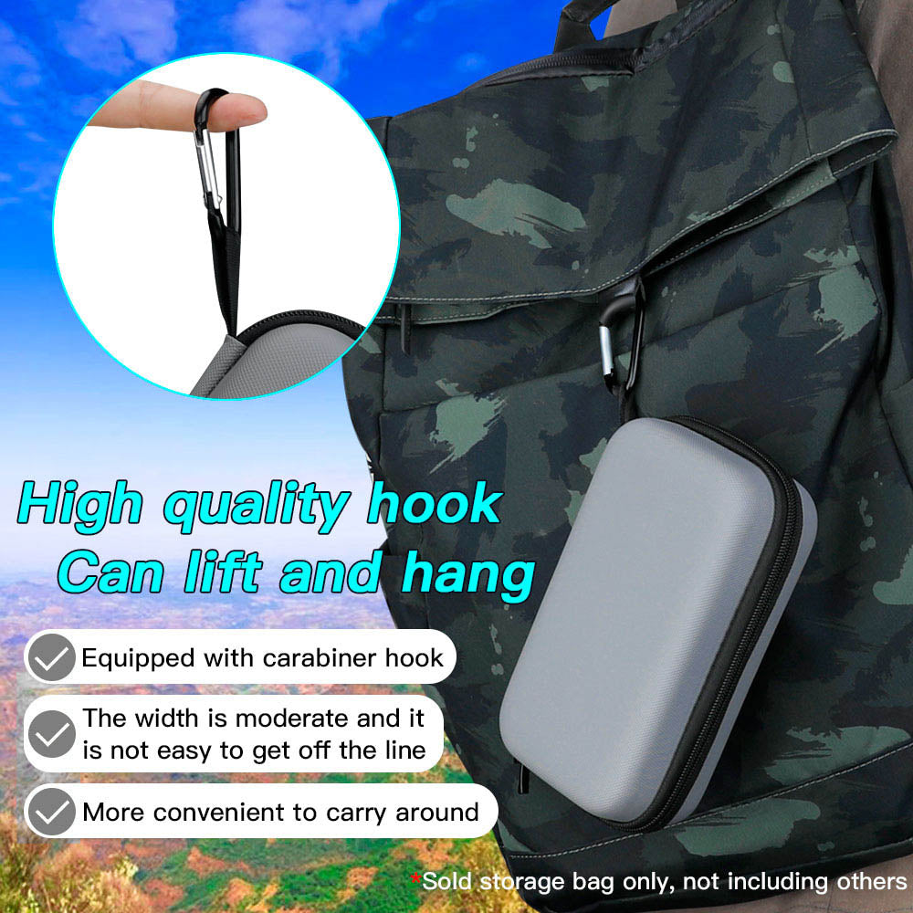 Uniqkart Portable Waterproof Hard Shell Bag Storage Case for DJI Action 2 Sports Camera - Grey