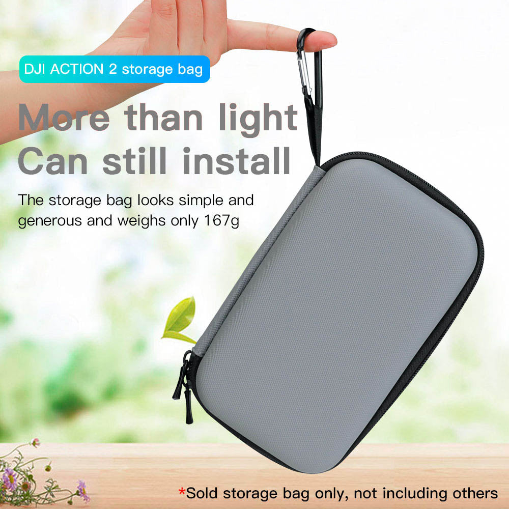 Uniqkart Portable Waterproof Hard Shell Bag Storage Case for DJI Action 2 Sports Camera - Grey