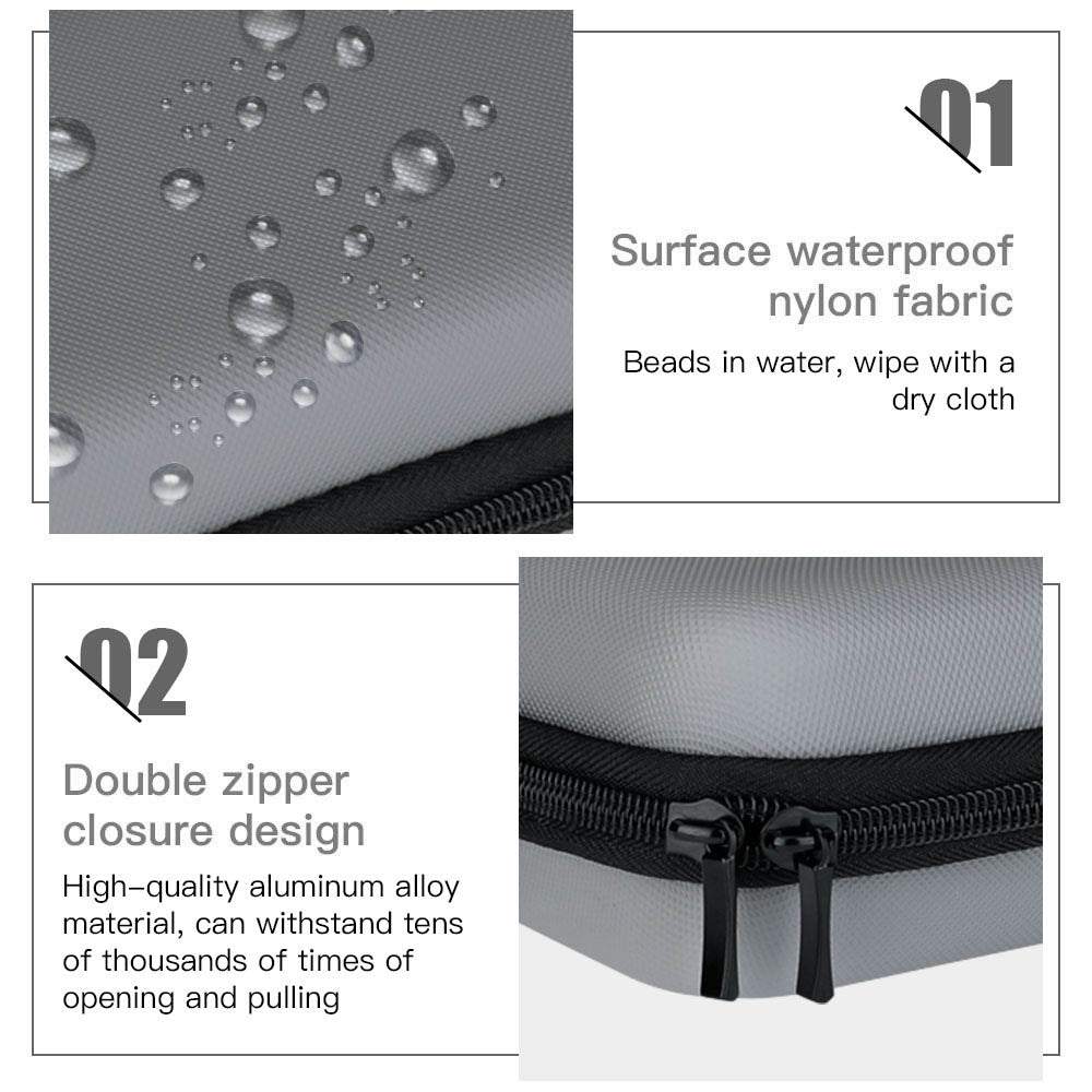 Uniqkart Portable Waterproof Hard Shell Bag Storage Case for DJI Action 2 Sports Camera - Grey