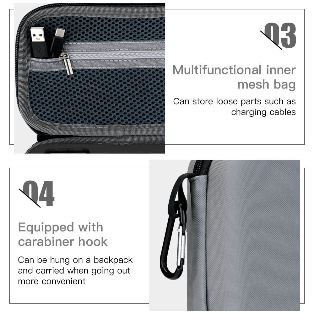 Uniqkart Portable Waterproof Hard Shell Bag Storage Case for DJI Action 2 Sports Camera - Grey