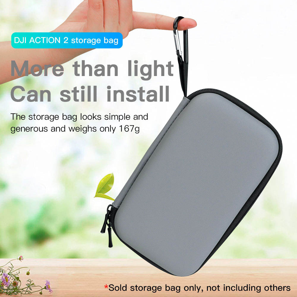 RCSTQ Portable Waterproof Hard Shell Bag Storage Case for DJI Action 2 Sports Camera - Black