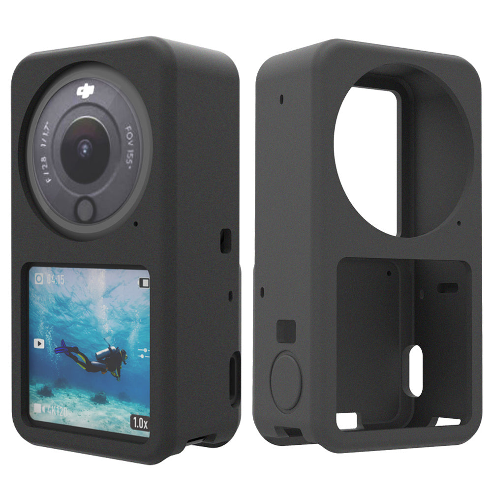 AGDY05 Shockproof Soft Silicone Case Camera Protective Sleeve Cover for DJI Action 2 - Black