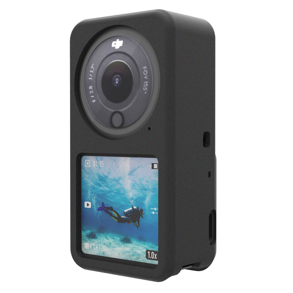 AGDY05 Shockproof Soft Silicone Case Camera Protective Sleeve Cover for DJI Action 2 - Black