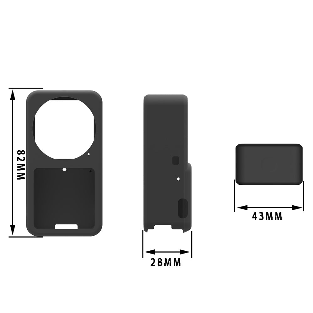 AGDY05 Shockproof Soft Silicone Case Camera Protective Sleeve Cover for DJI Action 2 - Black