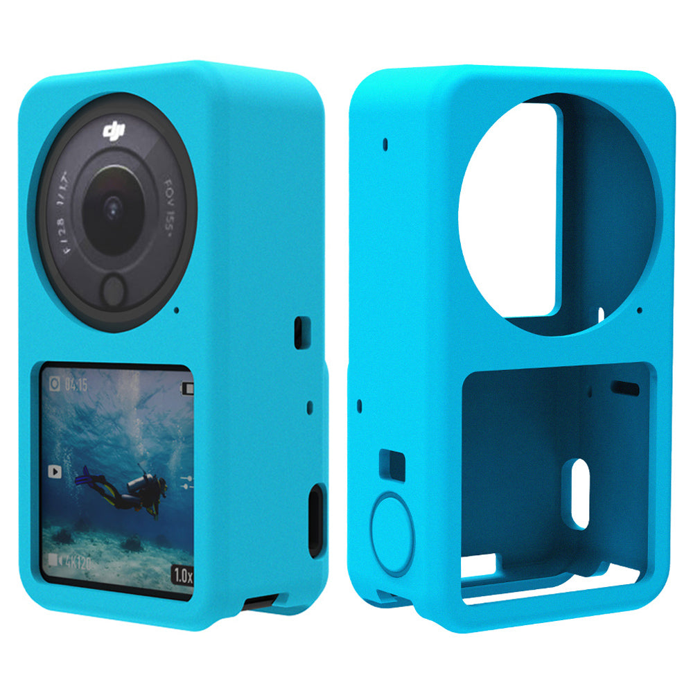 AGDY05 Shockproof Soft Silicone Case Camera Protective Sleeve Cover for DJI Action 2 - Blue