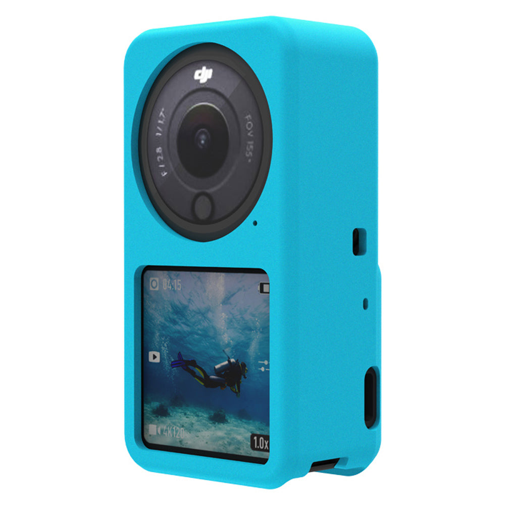 AGDY05 Shockproof Soft Silicone Case Camera Protective Sleeve Cover for DJI Action 2 - Blue