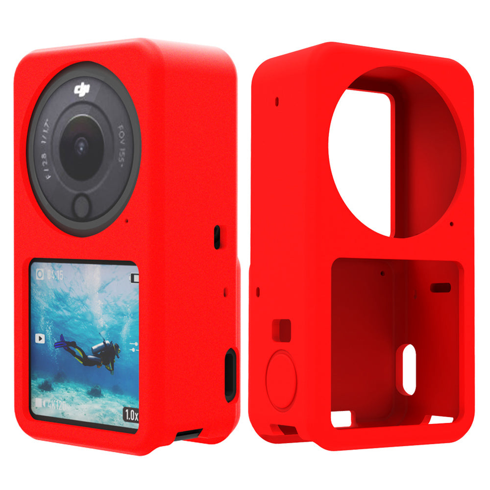AGDY05 Shockproof Soft Silicone Case Camera Protective Sleeve Cover for DJI Action 2 - Red