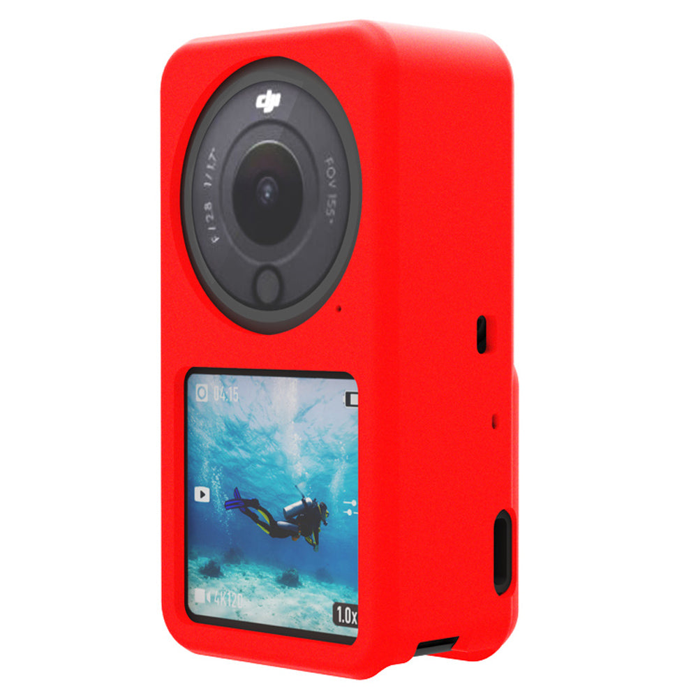AGDY05 Shockproof Soft Silicone Case Camera Protective Sleeve Cover for DJI Action 2 - Red