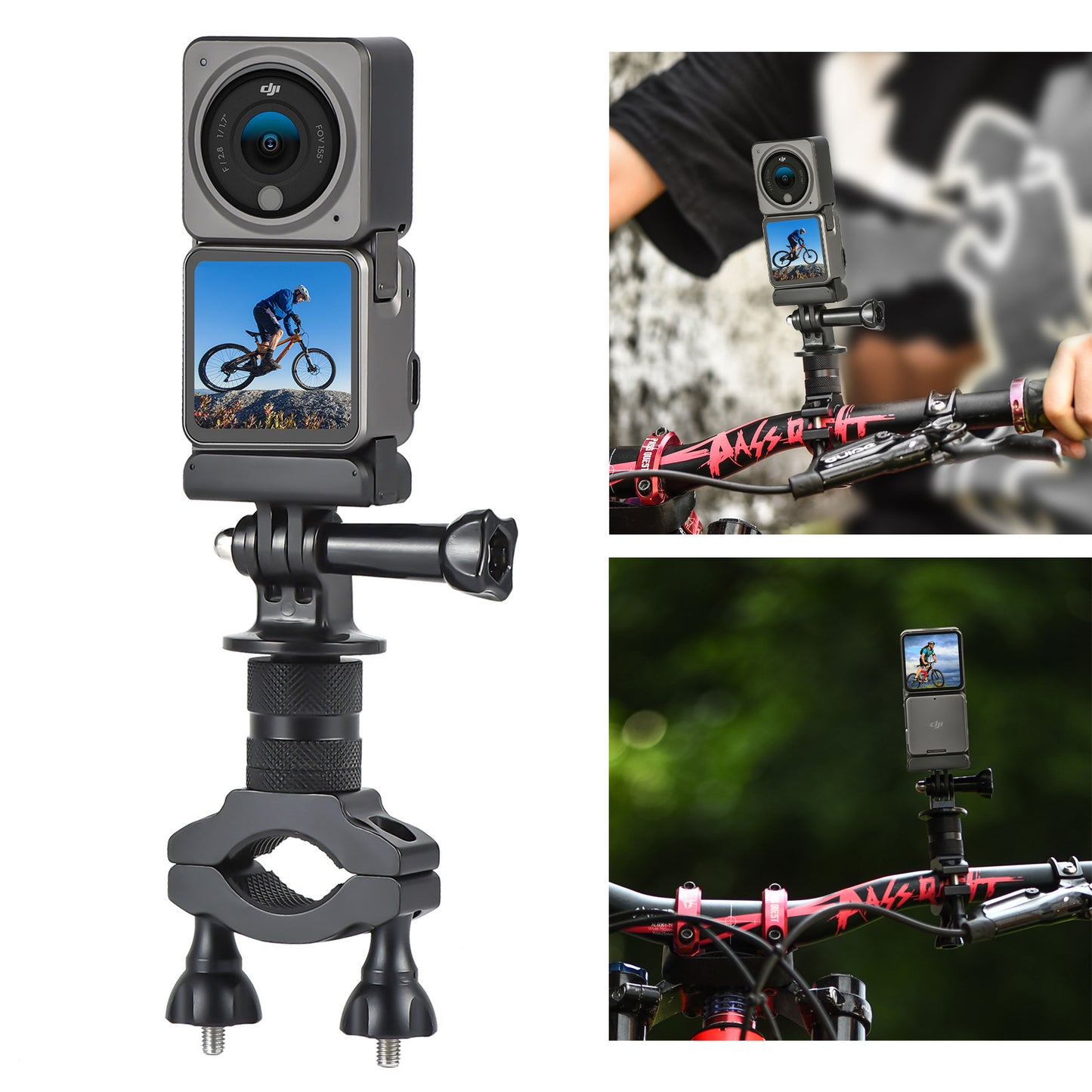 Uniqkart 1110320 For DJI Action 2/Osmo Action Bicycle Holder Motorcycle Bike Handlebar Mount Bracket Clip Kit Camera Accessories