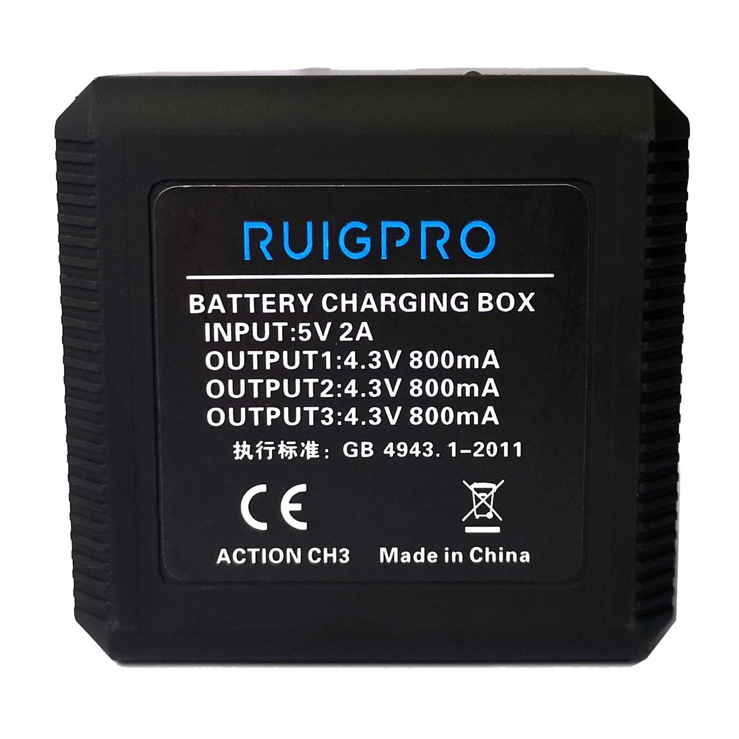 RUIGPRO AGDY39 Storage Type 3 Slots Battery Charging Box Fast Charger for DJI Osmo Action Camera