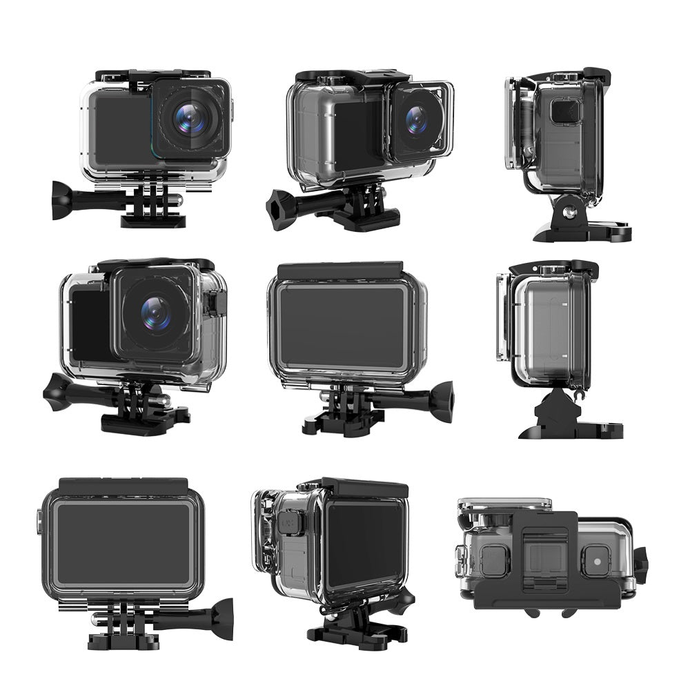 AGDY36 Square Mouth Style Underwater Sports Camera Diving Shell Protective Waterproof Housing Case for DJI Osmo Action - Transparent