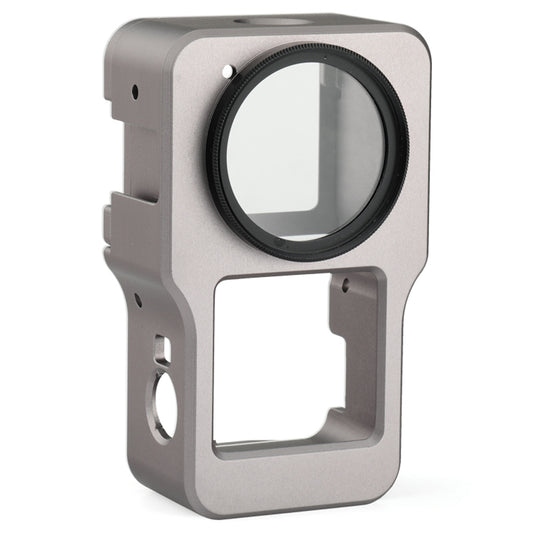 AGDY47 Aluminum Alloy Protective Metal Case Frame Cage + UV Lens Filter for DJI Action 2 Camera Accessories - Titanium Grey