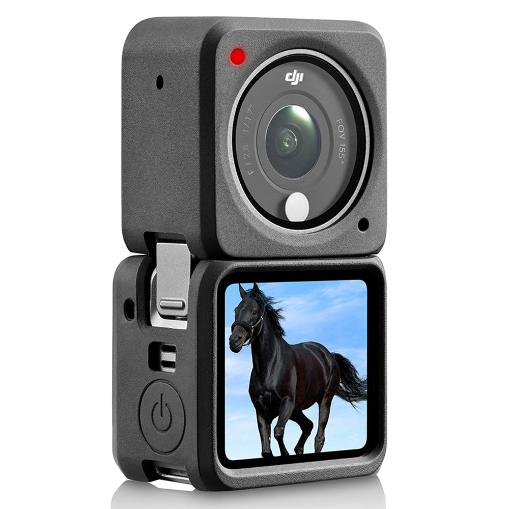 Silicone Protective Case Screen Protector Shell with Battery Cover for DJI Action 2