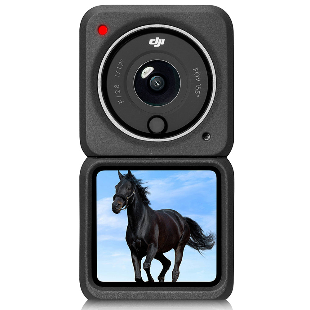 Silicone Protective Case Screen Protector Shell with Battery Cover for DJI Action 2