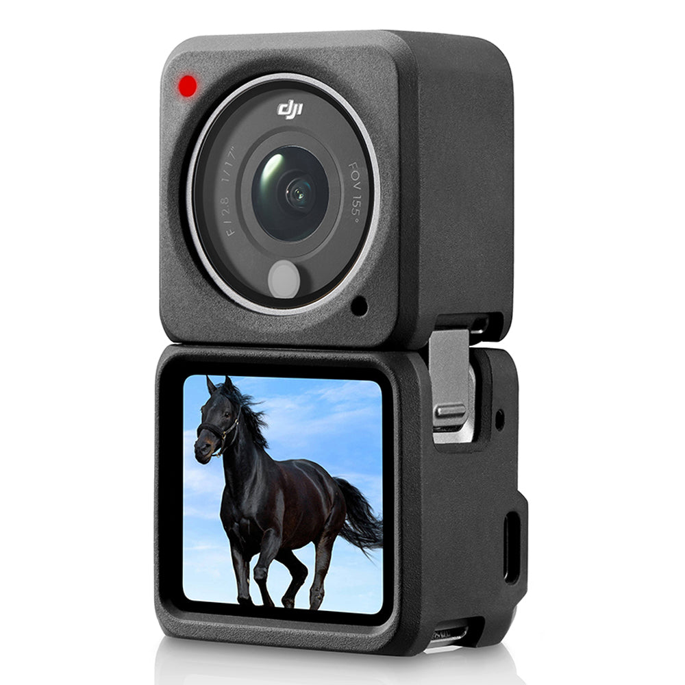 Silicone Protective Case Screen Protector Shell with Battery Cover for DJI Action 2