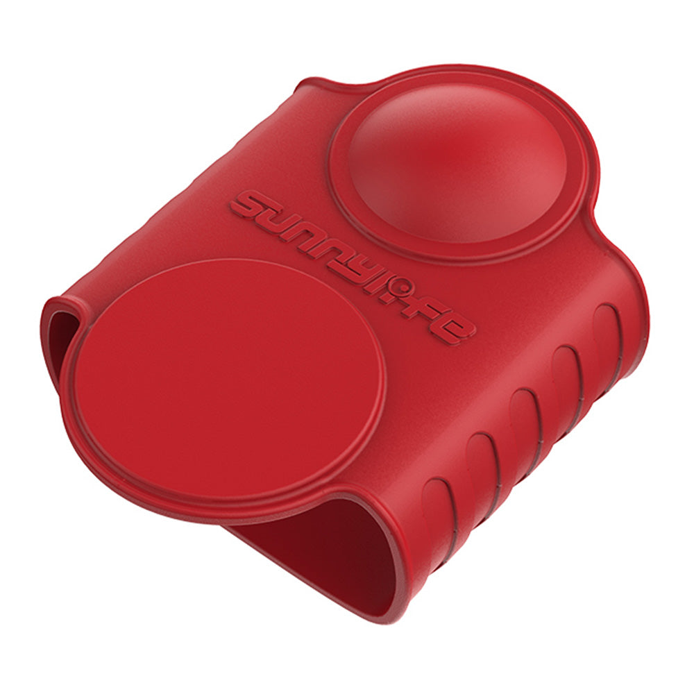 Uniqkart AI43 Silicone Sleeve Protective Case Lens Screen Cover Cap for Insta360 ONE X2 - Red