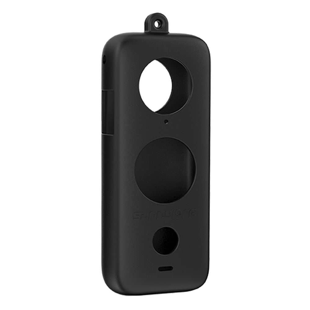 Uniqkart AI42 Digital Camera Silicone Case Protective Cover with Lanyard for Insta360 ONE X2 - Black