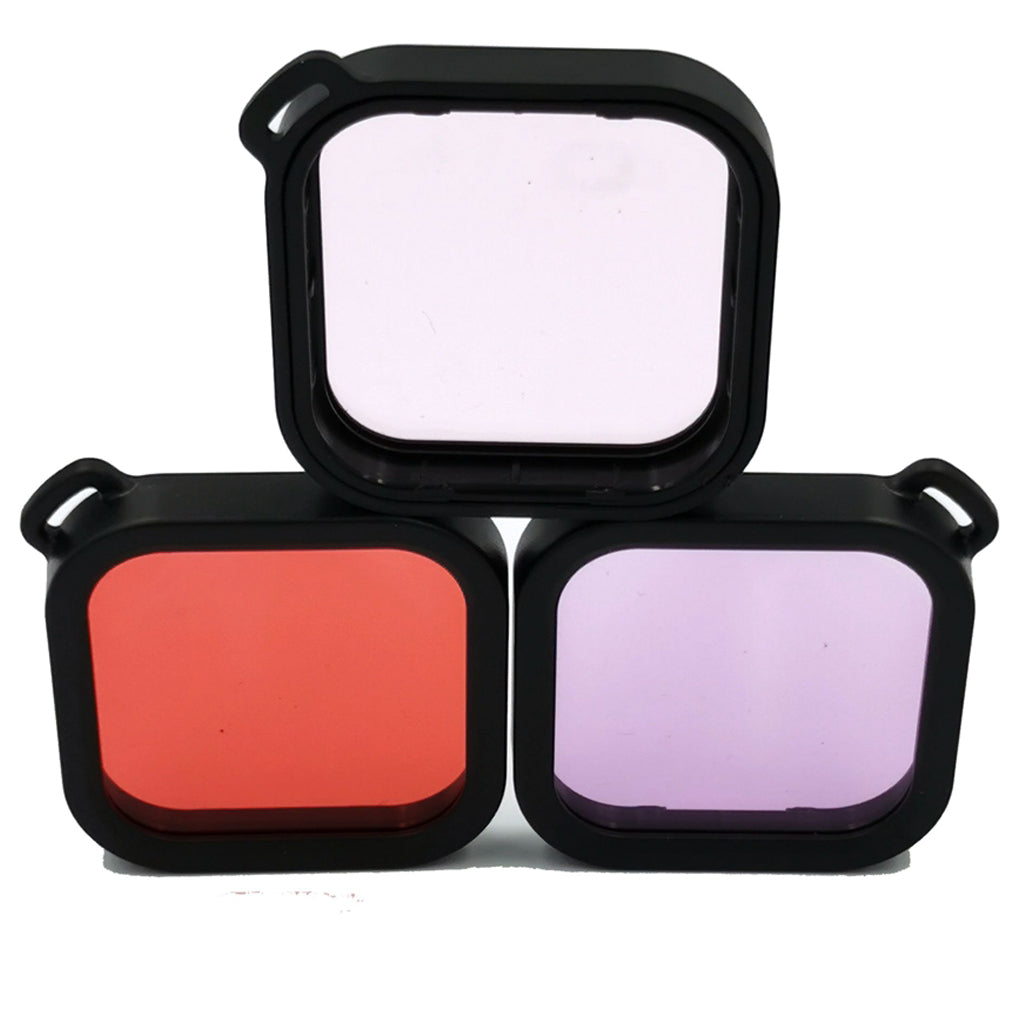 AI18 Waterproof Camera Lens Filter for Insta360 One R Waterproof Diving Case - Purple