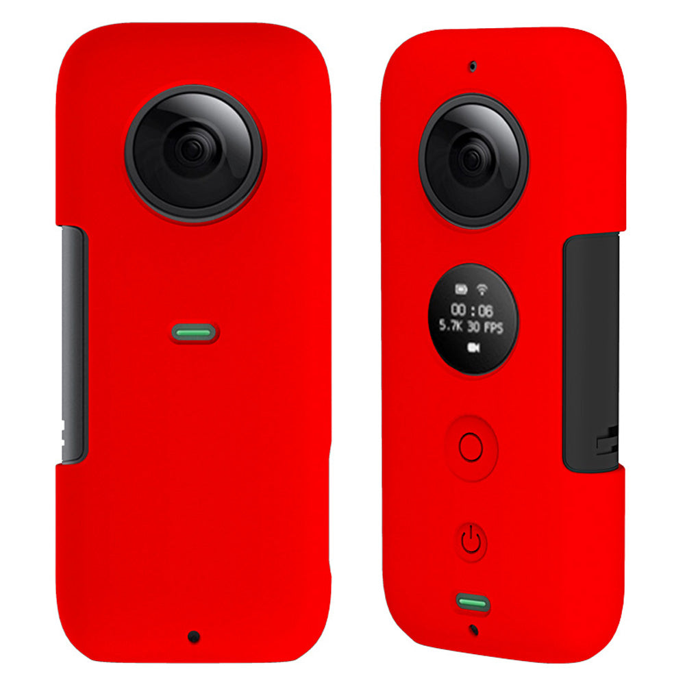 AI03 Flexible Silicone Anti-scratch Camera Sleeve Cover + Lens Protection Cover for Insta360 ONE X Panorama Camera - Red