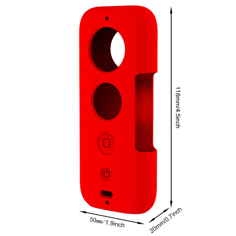 AI03 Flexible Silicone Anti-scratch Camera Sleeve Cover + Lens Protection Cover for Insta360 ONE X Panorama Camera - Red