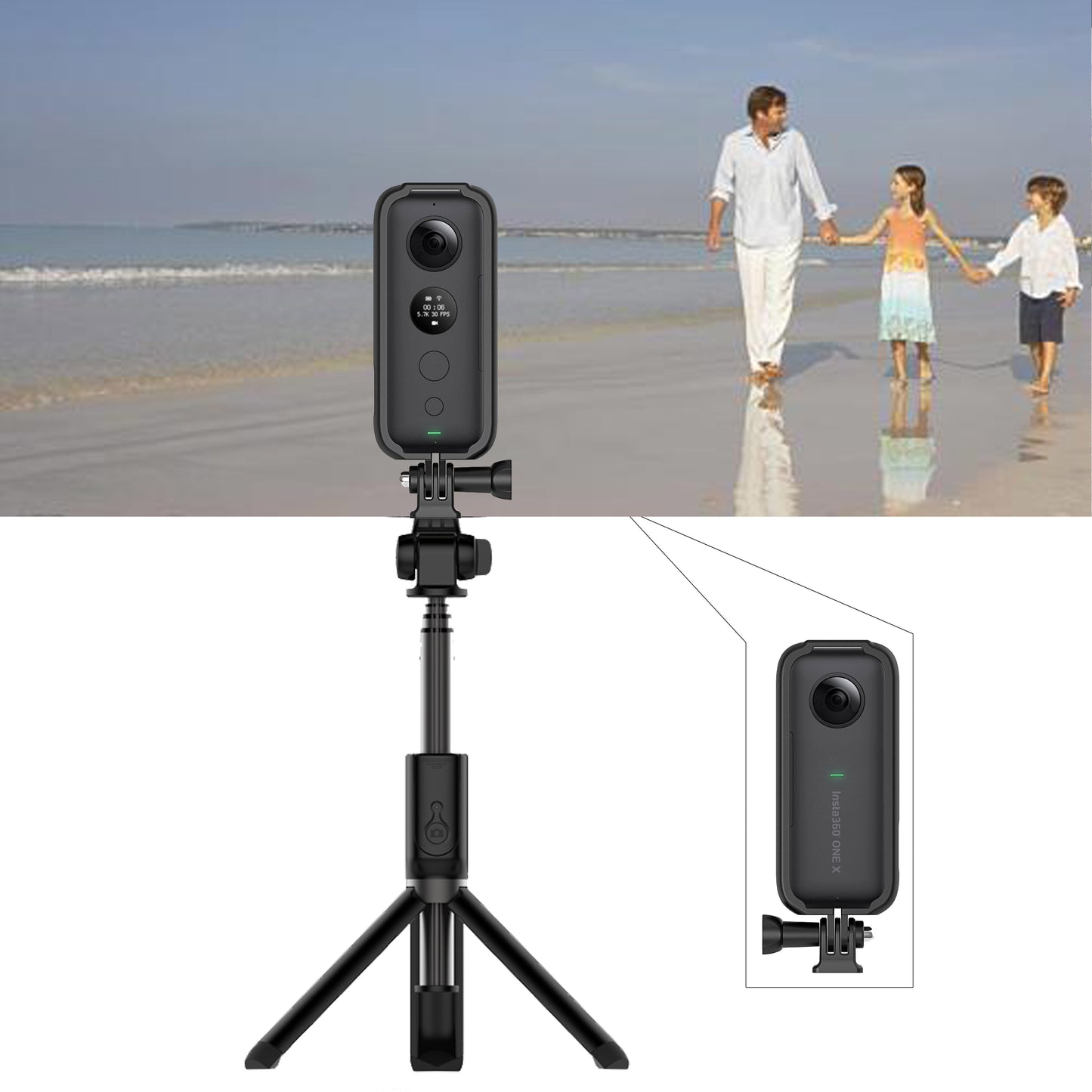 AI04 Camera Frame Side Border Plastic Protective Case Fixed Bracket for Insta360 One X Panoramic Camera