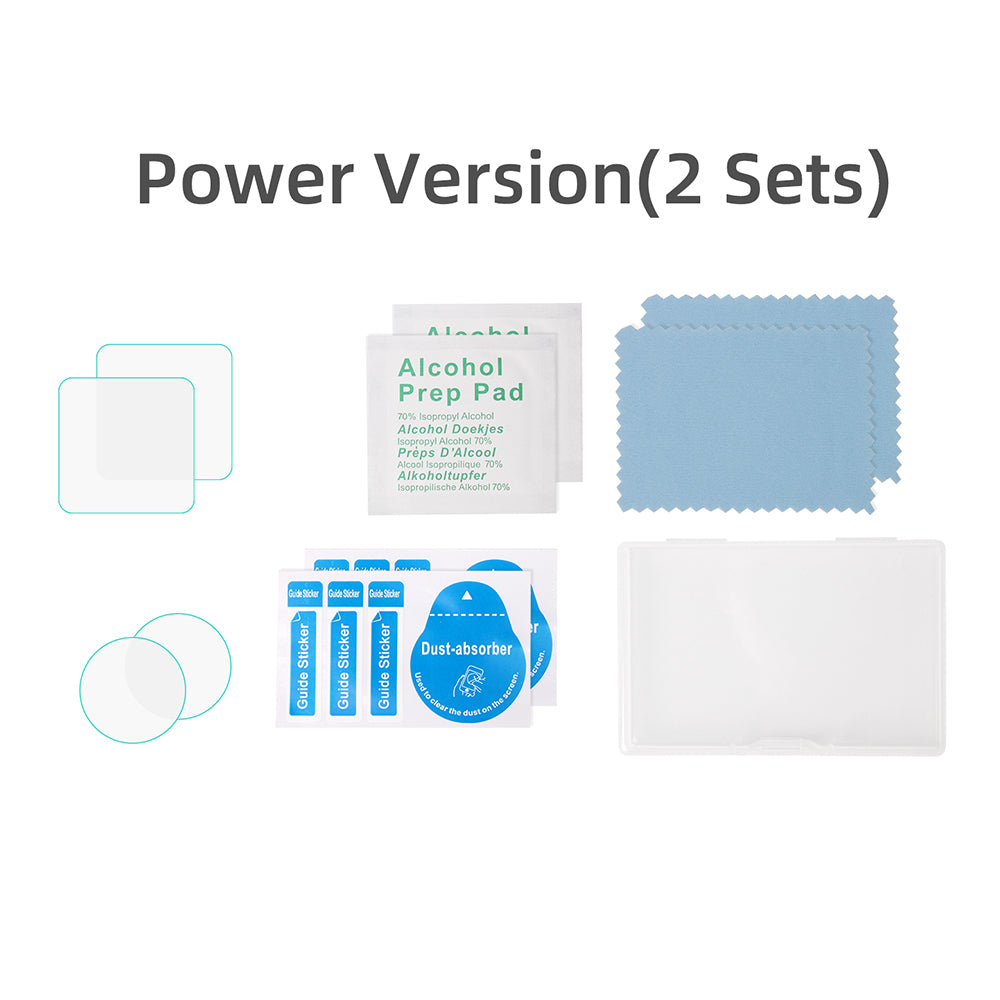 Uniqkart BHM84 2Set Anti-fingerprint Screen + Lens Protector Scratch Resistant Tempered Glass Screen Protector for DJI Action 2 (Power Version)