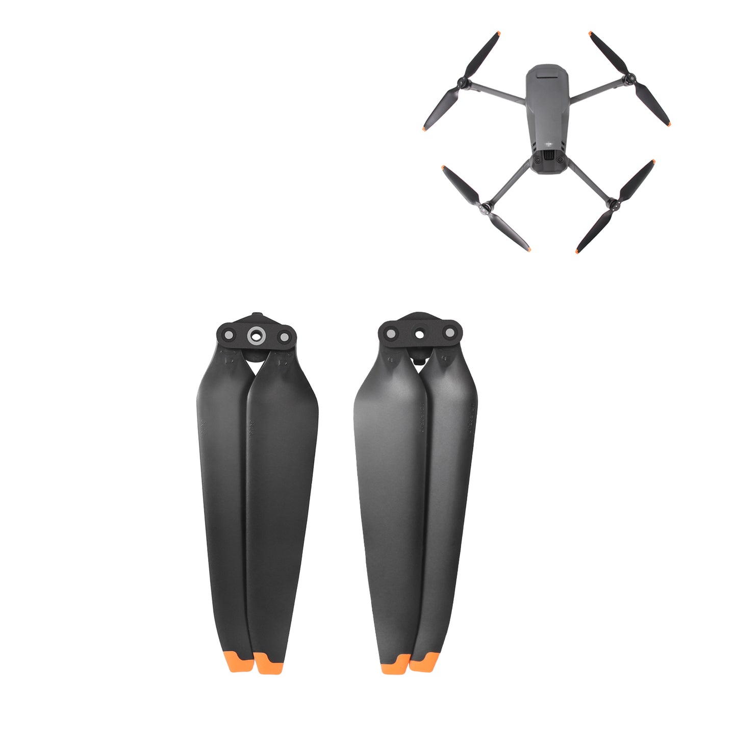 SUNNYLIFE 9453F 1 Pair Low Noise Quick Release Propeller Blade Spare Parts for DJI Mavic 3 Drone - Orange