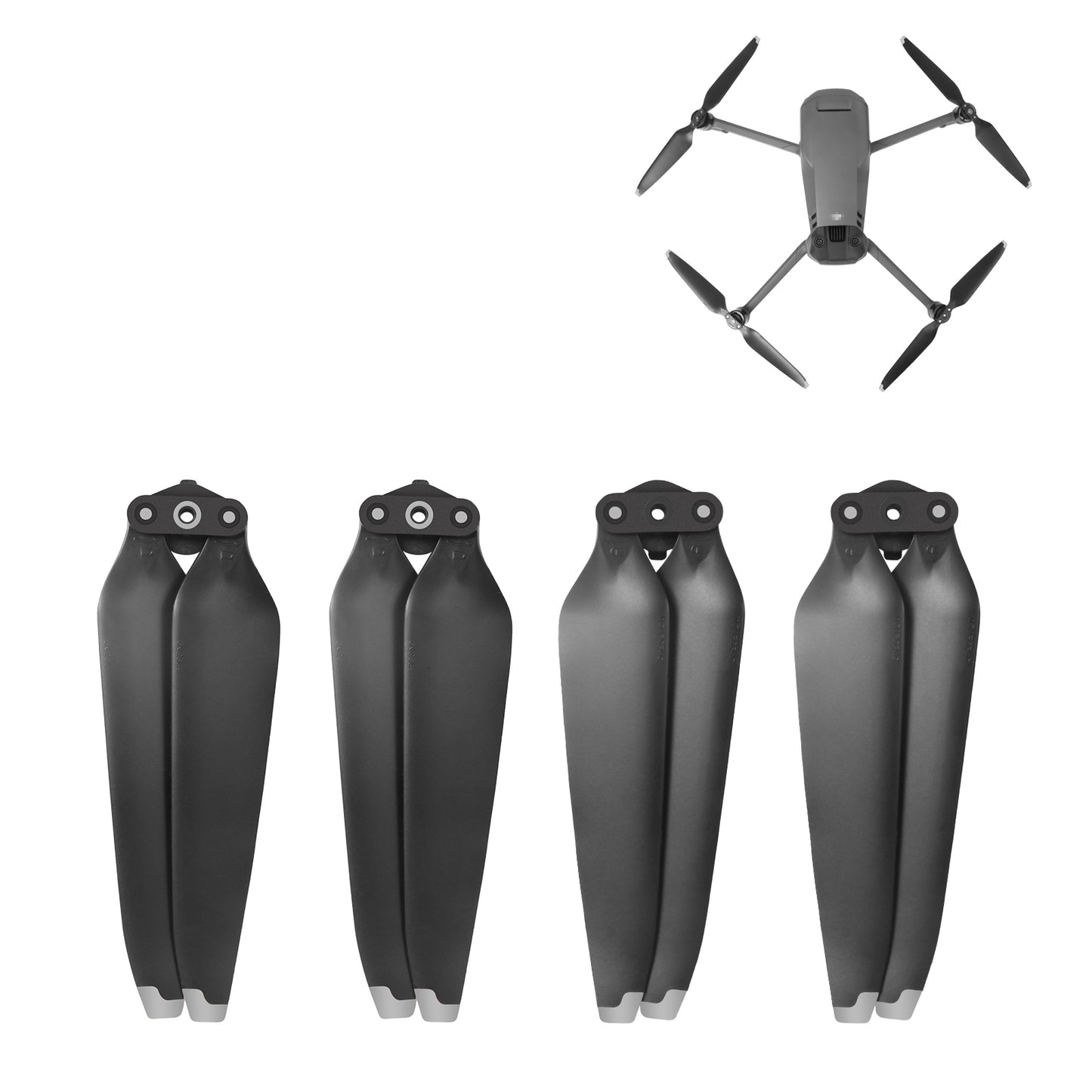 SUNNYLIFE 9453F 2 Pairs Drone Low Noise Plastic Propeller Quick Release Replacement Blade Spare Parts for DJI Mavic 3 - Silver