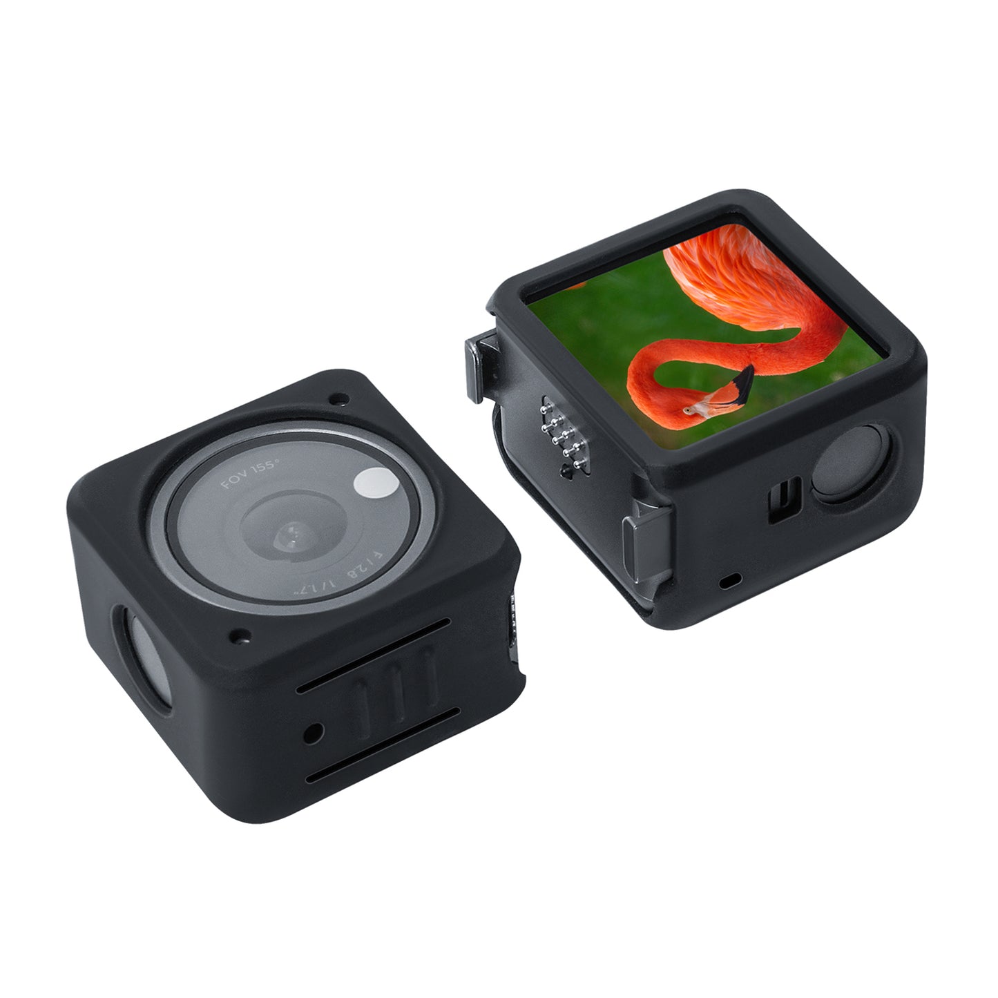 Uniqkart OA2-BHT345 Split-type Sports Camera Silicone Cover Shock-proof Protective Case for DJI Action 2 - Dual-screen Version