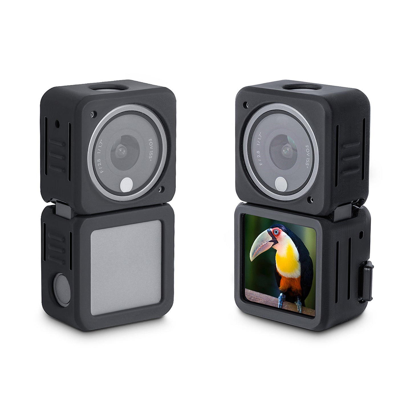 Uniqkart OA2-BHT345 Split-type Sports Camera Silicone Cover Shock-proof Protective Case for DJI Action 2 - Power Version