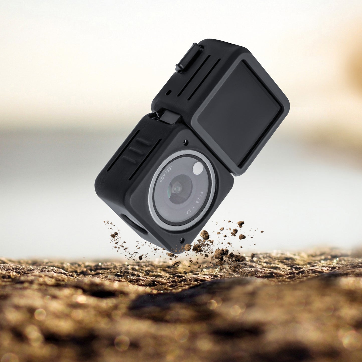 Uniqkart OA2-BHT345 Split-type Sports Camera Silicone Cover Shock-proof Protective Case for DJI Action 2 - Power Version