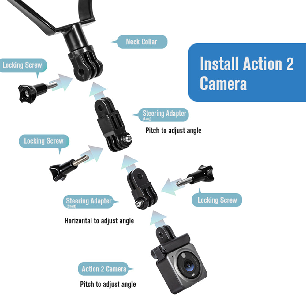 STARTRC 1110275 Smartphone Selfie Neck Holder Mount for DJI Action 2/OSMO Action/Insta360 ONE/ONE X/ONE X2/GoPro Hero 8/9/10 Cell Phone Video Shoot Accessories