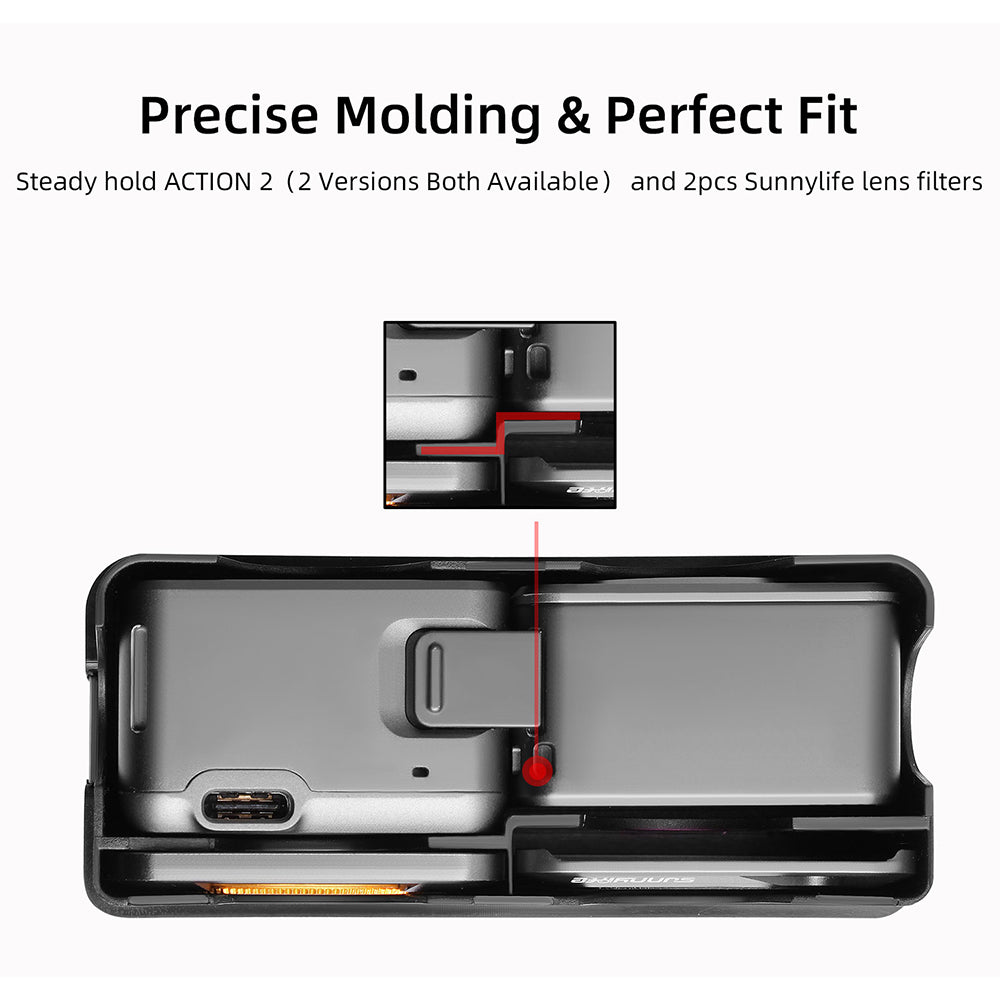 Uniqkart OA2-SN343 For DJI Action 2 Carrying Case Mini Portable Protector Drop-Proof Storage Box Camera Accessories