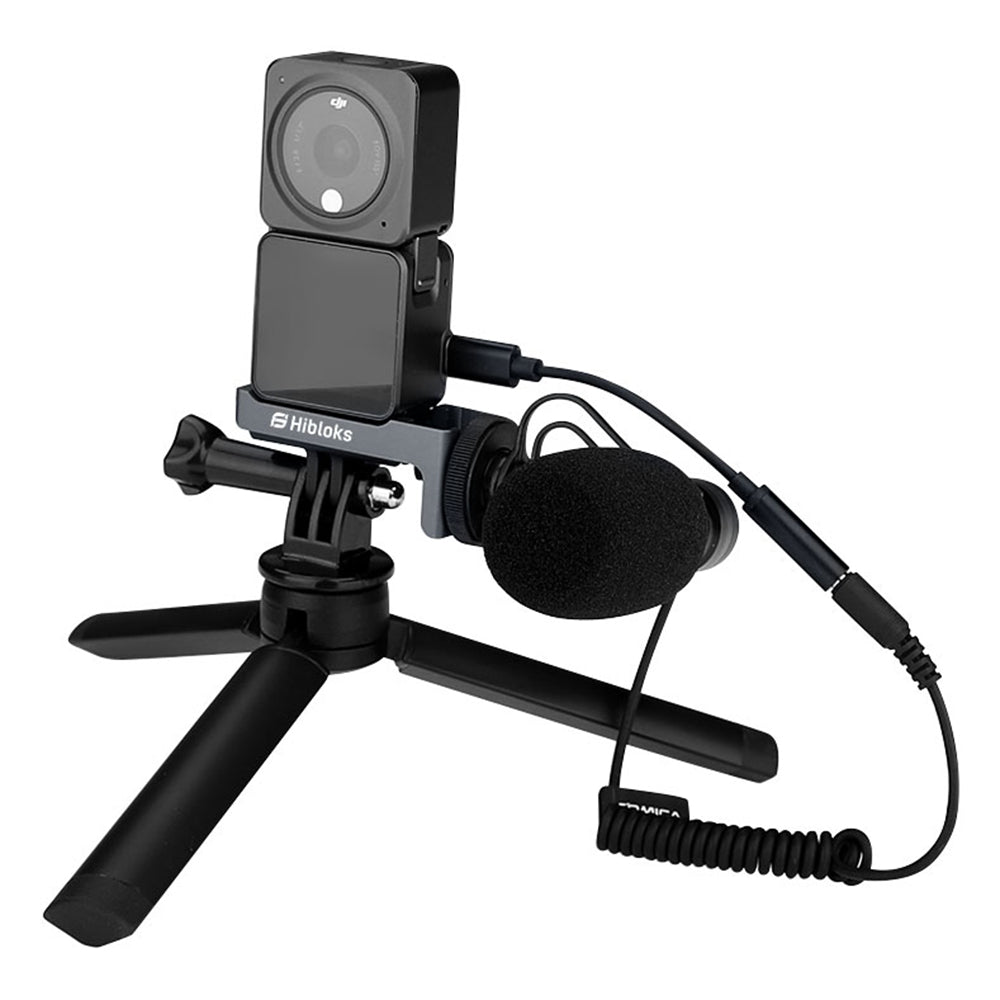 Uniqkart Aluminum Alloy Cold Shoe Extension Mount Adapter Aux Cable for DJI Action 2