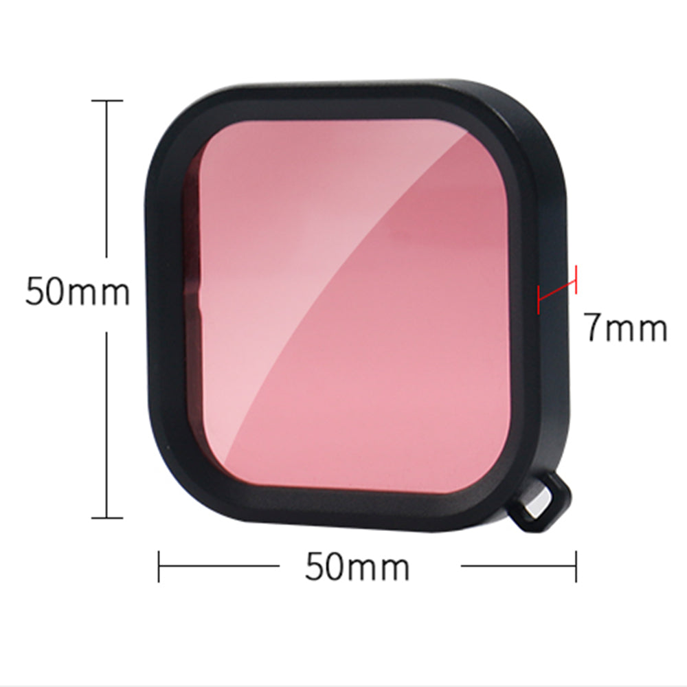 Uniqkart FLW297 for GoPro Hero 9/10 Action Camera Lens Filter Waterproof Diving Case Accessories - Red