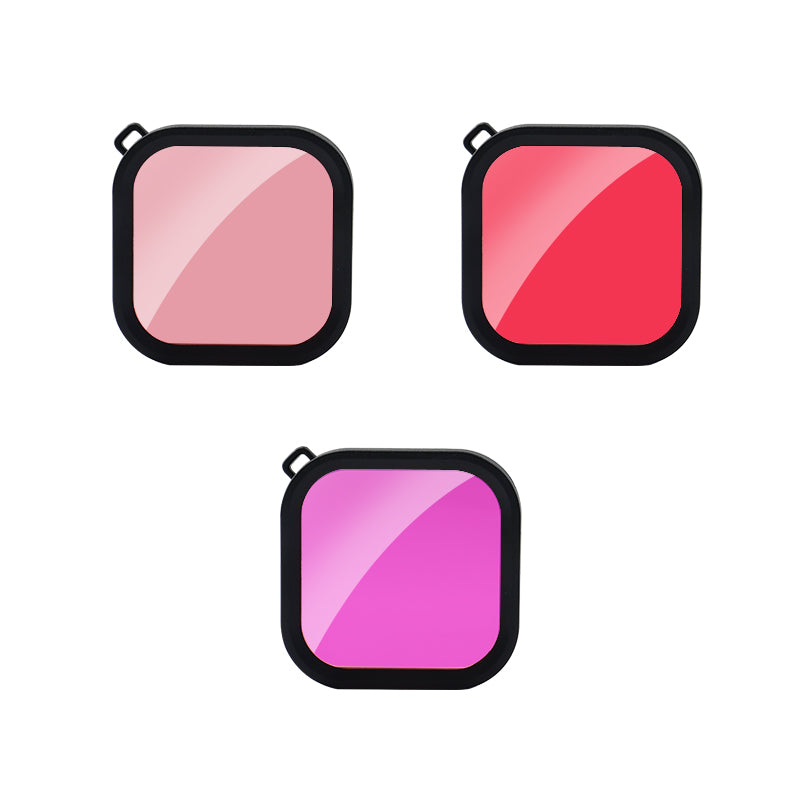 Uniqkart FLW297 for GoPro Hero 9/10 Action Camera Lens Filter Waterproof Diving Case Accessories - Pink