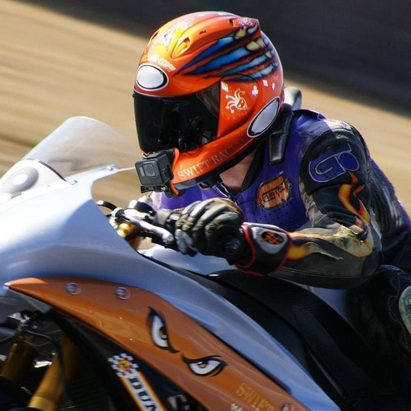 CSSJ22-106J Universal Full Face Motorcycle Helmet Chin Mount Jaw Holder Strap with Screw for GoPro Hero 7/6/5/4/3/SJCAM/DJI Osmo Action