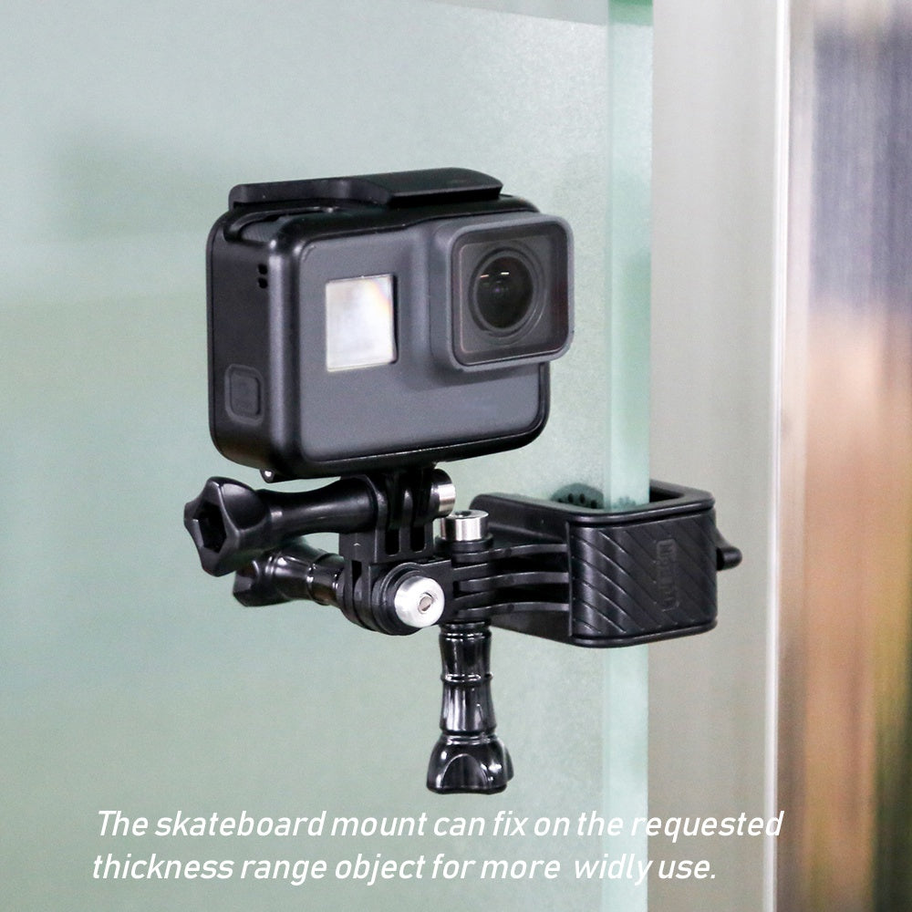 Uniqkart GP-HBM-HB6 For GoPro Hero 9 / 10 / 11 / DJI Osmo Action Skateboard Camera Holder Stand Clamp Mount Bracket