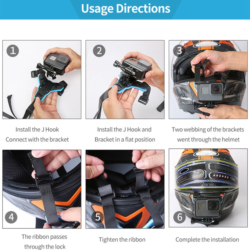 Uniqkart GP-HBM-MT7 For GoPro/DJI Osmo Action Motorcycle Helmet Chin Mount Holder Sport Camera Fixing Bracket