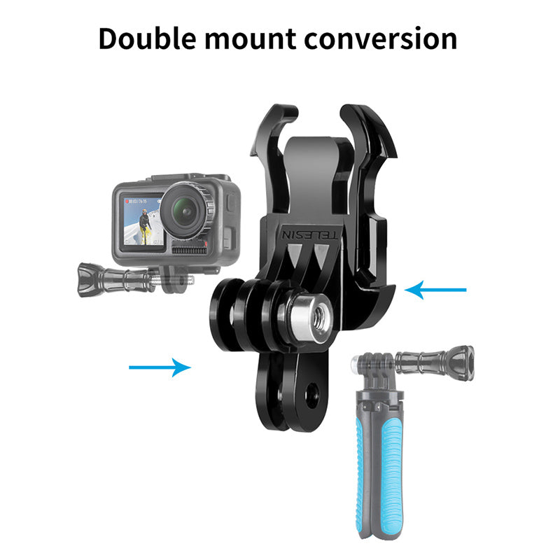 Uniqkart GP-MTB-T02-BK For GoPro/DJI Osmo Action Backpack Shoulder Strap Sport Camera Bracket Mount Stand - Transparent