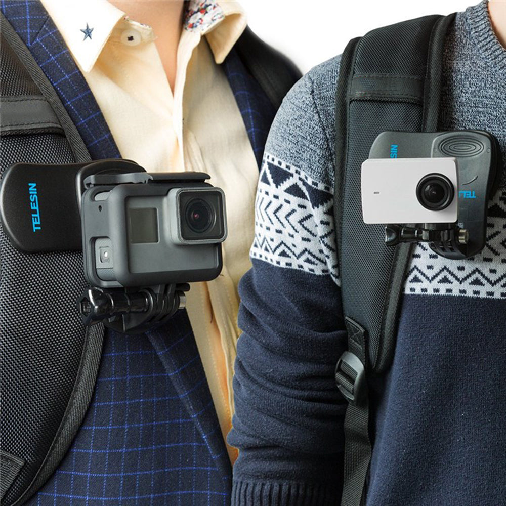 Uniqkart GP-JFM-003 For DJI Osmo Pocket/Action 360 Degrees Rotation Camera Backpack Clip Clamp Mount Stand