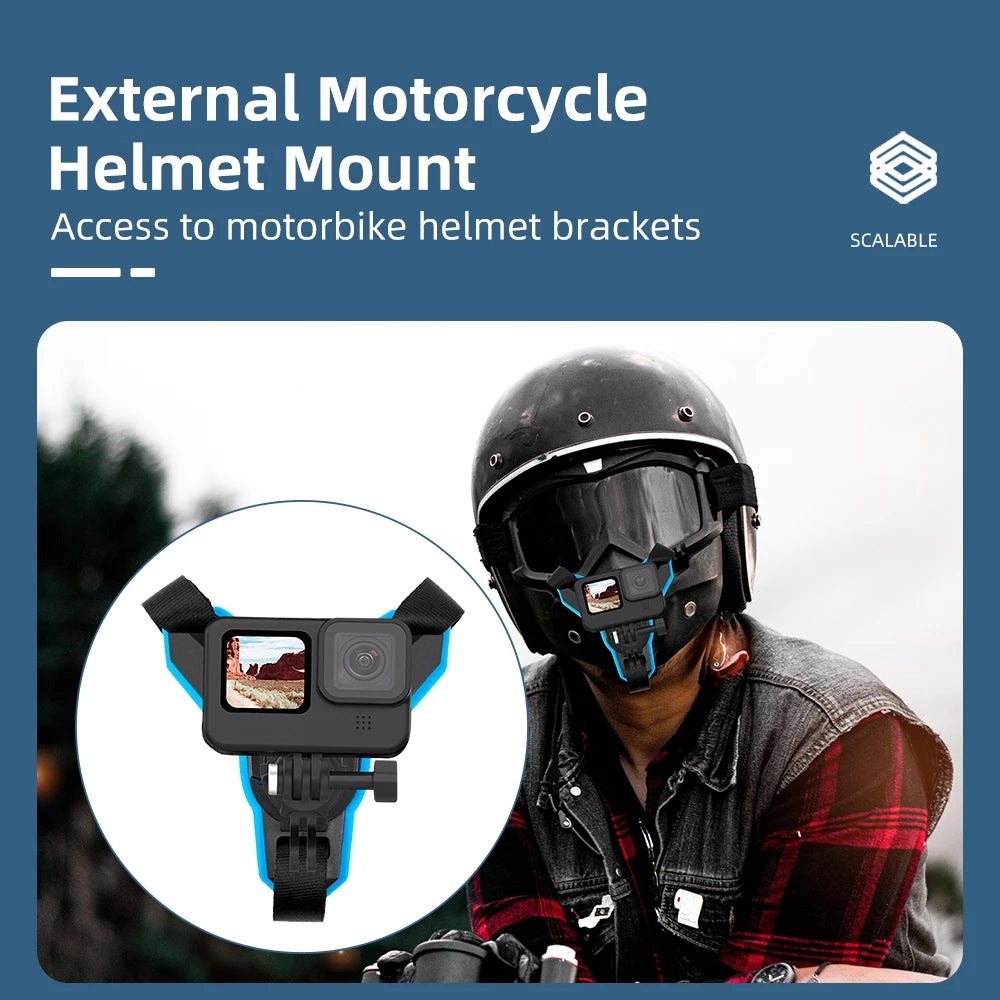 Uniqkart TE-ZJZ-001 For GoPro Hero/DJI Action 2 Backpack Shoulder Strap Action Camera Bracket Mount Stand