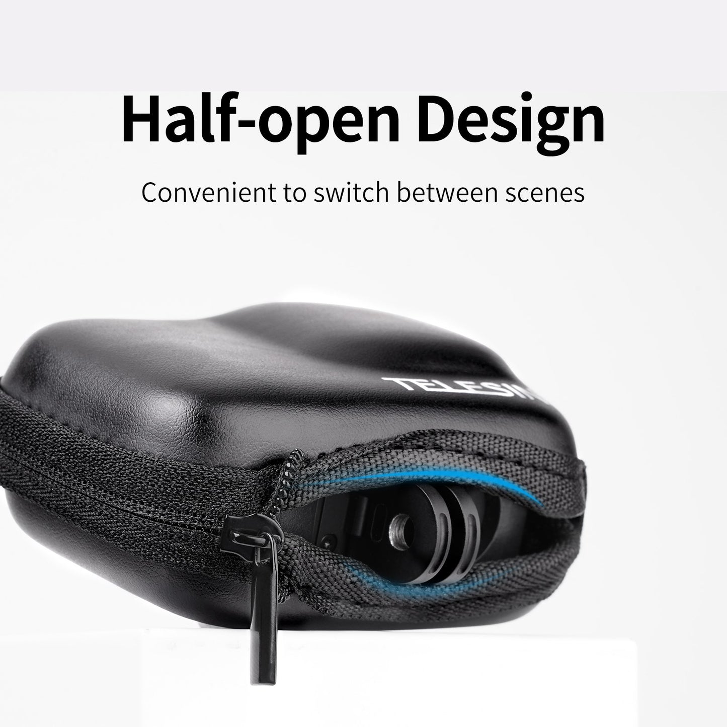 Uniqkart GP-CPB-901 Storage Bag for GoPro Hero 9 / 10 / 11 Shockproof EVA+PU Leather Carrying Case Portable Box Camera Accessories Travel Kit